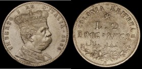 Eritrea 2 Lire 1896R KM#3 EF or near so with traces of lustre and some contact marks, scarce in high grade