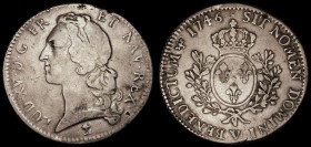 France Ecu 1746V Troyes Mint KM#521.21 VG/About Fine, Rare with a mintage of just 12,000 pieces