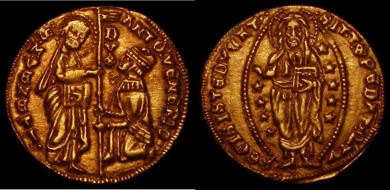 Italian States - Venice Gold Zecchino Antonio Venier (1382-1400) Friedberg 1229 ...