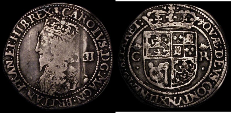 Scotland 12 Shillings Charles I type IV Falconer's Second issue, Reverse with Th...