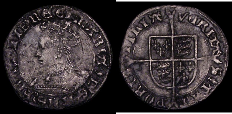 Groat Mary (1553-1554) S.2492 mintmark Pomegranate/- VG/Fine with pitted surface...