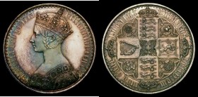 Crown 1847 Gothic UNDECIMO ESC 288, Bull 2571 approaching UNC, with colourful toning, in an LCGS holder and graded LCGS 75