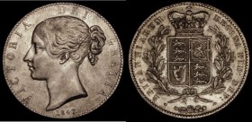 Crown 1847 Young Head ESC 288, Bull 2567 GVF/NEF with some contact marks, the reverse with some underlying lustre