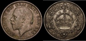 Crown 1928 Fine/Good Fine with a heavy scratch on the obverse