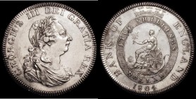 Dollar Bank of England 1804 Obverse A, Reverse 2, ESC 144, Bull 1925 EF with some scratches in the field behind the bust and some small signs of die r...