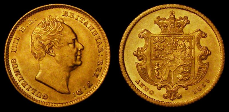 Half Sovereign 1835 Marsh 411 EF and scarce, minor contact marks on the obverse,...