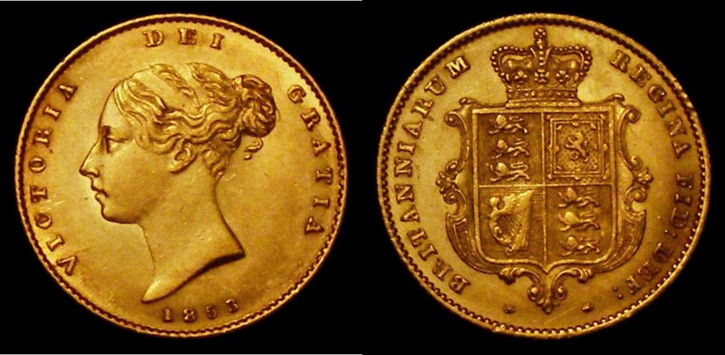 Half Sovereign 1853 Marsh 427 EF and lustrous with a small edge nick, overall a ...