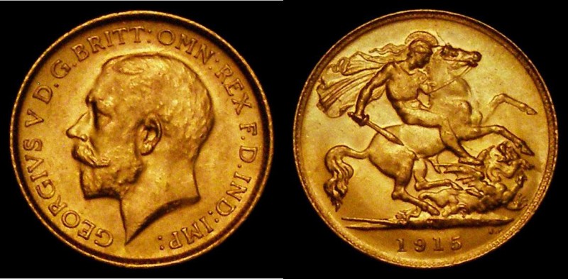 Half Sovereign 1915M Marsh 531 AU/GEF and lustrous, the only Melbourne Mint Half...