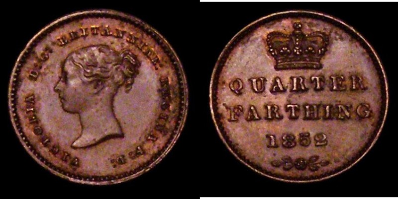 Quarter Farthing 1852 Peck 1610 NEF the obverse with a hint of lustre