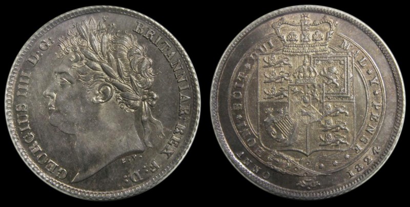 Sixpence 1824 ESC 1657, Bull 2425, UNC and choice with an attractive and even go...