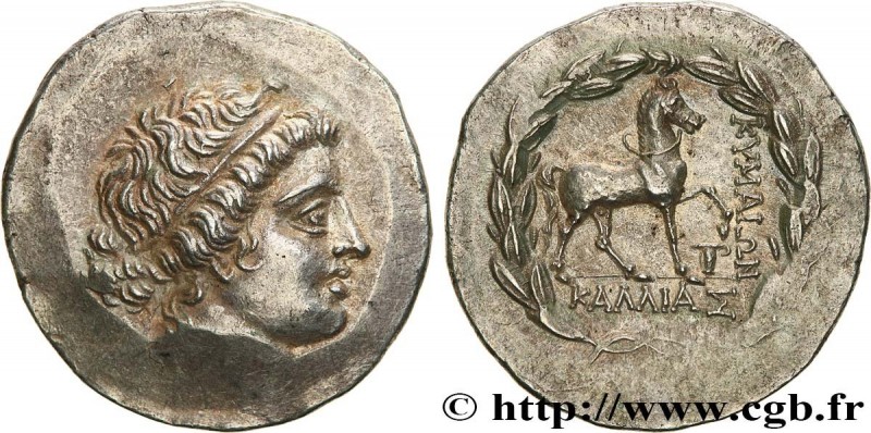 AIOLIS - CYME
Type : Tétradrachme stéphanophore 
Date : c. 160 AC. 
Mint name / ...