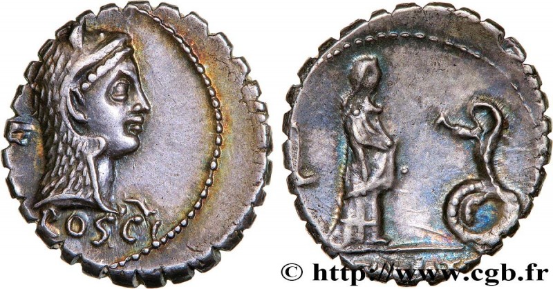 ROSCIA
Type : Denier serratus 
Date : 64 AC. 
Mint name / Town : Rome 
Metal : s...