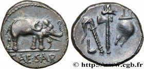 JULIUS CAESAR
Type : Denier 
Date : 49 AC. 
Mint name / Town : Gaule ou Italie 
Metal : silver 
Millesimal fineness : 950  ‰
Diameter : 16,5  mm
Orien...