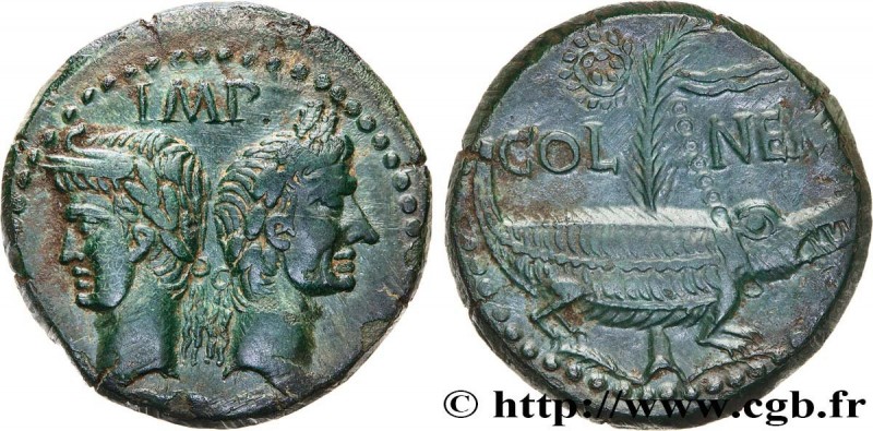 AUGUSTUS and AGRIPPA
Type : Dupondius 
Date : 9/8-3 AC 
Mint name / Town : Nîmes...