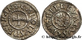 CHARLES II LE CHAUVE / THE BALD
Type : Denier 
Date : c. 864-875 
Mint name / Town : Beauvais 
Metal : silver 
Diameter : 20  mm
Orientation dies : 9 ...