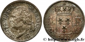 LOUIS XVIII
Type : 1/4 franc Louis XVIII 
Date : 1823 
Mint name / Town : Paris 
Quantity minted : 43624 
Metal : silver 
Millesimal fineness : 900  ‰...