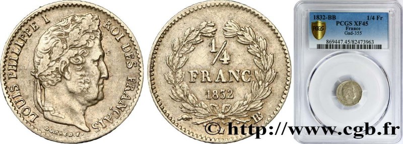 LOUIS-PHILIPPE I
Type : 1/4 franc Louis-Philippe 
Date : 1832 
Mint name / Town ...