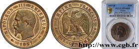 SECOND EMPIRE
Type : Piéfort de Dix centimes Napoléon III Tête Nue, tranche striée 
Date : 1857 
Mint name / Town : Rouen 
Quantity minted : --- 
Meta...