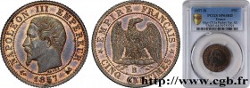 SECOND EMPIRE
Type : Piéfort de Cinq centimes Napoléon III Tête Nue, tranche striée 
Date : 1857 
Mint name / Town : Rouen 
Quantity minted : --- 
Met...