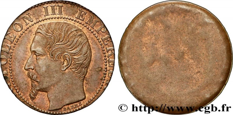 SECOND EMPIRE
Type : Cinq centimes Napoléon III, tête nue, Uniface, Fautée erreu...