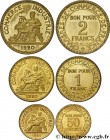 III REPUBLIC
Type : Lot de 3 Essai-piéfort de 50 centimes, 1 Franc et 2 Francs Chambres de commerce 
Date : 1920 
Mint name / Town : Paris 
Quantity m...