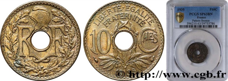 III REPUBLIC
Type : Épreuve de 10 centimes Lindauer en bronze, sans le mot ESSAI...
