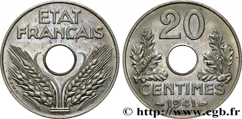 FRENCH STATE
Type : Essai de 20 centimes fer 
Date : 1941 
Mint name / Town : Pa...