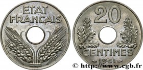 FRENCH STATE
Type : Essai de 20 centimes fer 
Date : 1941 
Mint name / Town : Paris 
Quantity minted : --- 
Metal : iron 
Diameter : 23,89  mm
Orienta...