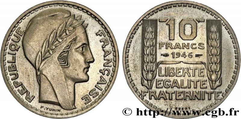 PROVISIONAL GOVERNEMENT OF THE FRENCH REPUBLIC
Type : Essai-piéfort de 10 francs...