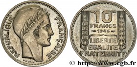 PROVISIONAL GOVERNEMENT OF THE FRENCH REPUBLIC
Type : Essai-piéfort de 10 francs Turin, grosse tête, rameaux longs 
Date : 1946 
Mint name / Town : Pa...