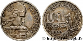 IV REPUBLIC
Type : Essai-piéfort de 100 francs Cochet en argent 
Date : 1958 
Quantity minted : 65 
Metal : silver 
Diameter : 23,91  mm
Orientation d...