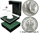 V REPUBLIC
Type : Piéfort Belle Épreuve Argent de 5 francs Tour Eiffel 
Date : 1989 
Mint name / Town : Paris 
Quantity minted : 300 
Metal : silver 
...