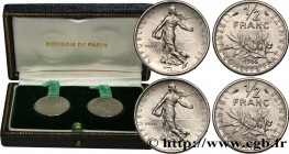 V REPUBLIC
Type : Boîte de présentation de deux essais du 1/2 franc Semeuse 
Date : 1965 
Mint name / Town : Paris 
Quantity minted : --- 
Metal : nic...