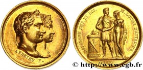 PREMIER EMPIRE / FIRST FRENCH EMPIRE
Type : Médaille, Mariage de Napoléon Ier et de Marie-Louise 
Date : 1810 
Metal : gold 
Diameter : 14,5  mm
Engra...