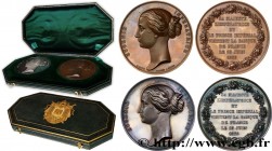 SECOND EMPIRE
Type : Coffret de deux médailles, Visite de la Banque de France 
Date : 1866 
Diameter : 63  mm
Engraver : Bovy 
Weight : 237,5  g.
Edge...