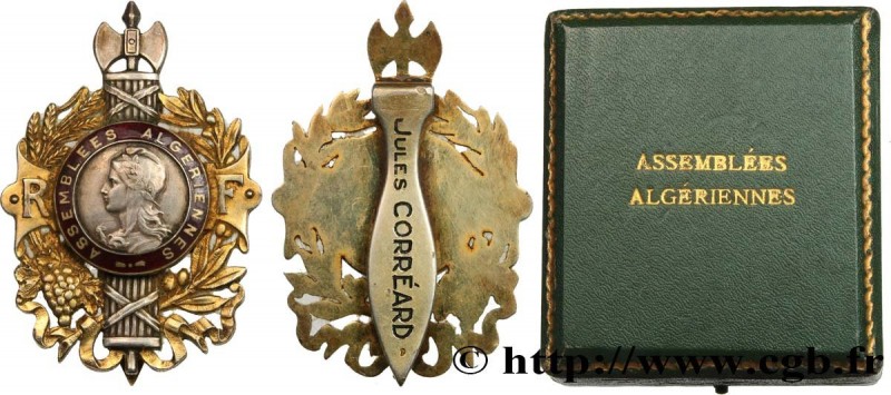 ALGERIA - THIRD REPUBLIC
Type : Insigne de fonction, Assemblées Algériennes 
Dat...