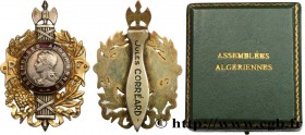 ALGERIA - THIRD REPUBLIC
Type : Insigne de fonction, Assemblées Algériennes 
Date : n.d. 
Metal : silver 
Diameter : 60,5  mm
Weight : 38,3  g.
Edge :...