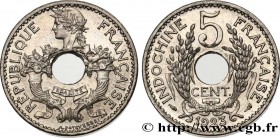 FRENCH INDOCHINA
Type : Essai - piéfort 5 Centièmes 
Date : 1923 
Mint name / Town : Paris 
Quantity minted : - 
Metal : copper nickel 
Diameter : 24 ...