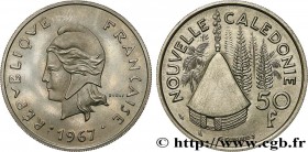 NEW CALEDONIA
Type : Pré-série sans le mot ESSAI de 50 francs, revers Georges Guiraud 
Date : 1967 
Mint name / Town : Paris 
Metal : nickel 
Diameter...