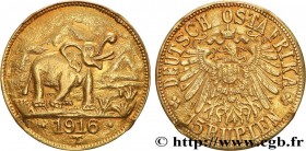 GERMAN EAST AFRICA - WILLIAM II
Type : 15 Roupie 
Date : 1916 
Mint name / Town : Tabora 
Quantity minted : 9803 
Metal : gold 
Millesimal fineness : ...