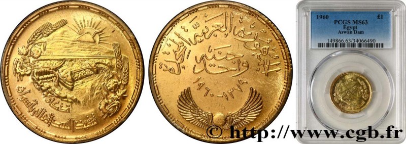 EGYPT - REPUBLIC OF EGYPT
Type : 1 Pound Aswan Dam 
Date : 1960 
Quantity minted...