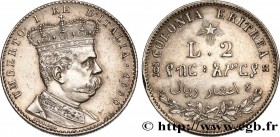 ERITREA - KINGDOM OF ITALY - UMBERTO I
Type : 2 Lire 
Date : 1890 
Mint name / Town : Rome 
Quantity minted : 1000000 
Metal : silver 
Millesimal fine...