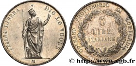 LOMBARDY - PROVISIONAL GOVERNMENT
Type : 5 Lire 
Date : 1848 
Mint name / Town : Milan 
Quantity minted : - 
Metal : silver 
Millesimal fineness : 900...