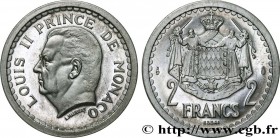 MONACO - LOUIS II
Type : Essai de 2 Francs aluminium 
Date : (1943) 
Date : n.d. 
Mint name / Town : Paris 
Quantity minted : 300 
Metal : aluminium 
...