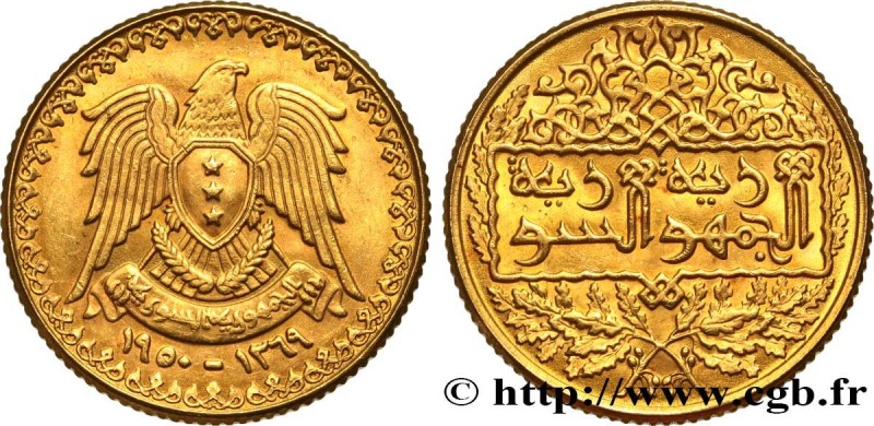 SYRIA
Type : 1 Pound 
Date : 1950 
Quantity minted : 250000 
Metal : gold 
Mille...