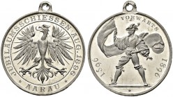 SCHWEIZ - Schützentaler, Schützenmedaillen & Schützenvaria
Aargau
Blei-/Zinnmedaille 1896. Aarau. Jubiläumsschiessen. 12.33 g. Richter (Schützenmeda...