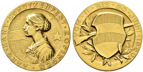 SCHWEIZ - Schützentaler, Schützenmedaillen & Schützenvaria
Aargau
Goldmedaille 1920. Zofingen. Kantonalschützenfest. 13.01 g. Richter (Schützenmedai...