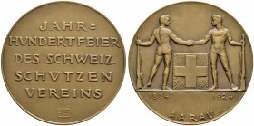 SCHWEIZ - Schützentaler, Schützenmedaillen & Schützenvaria
Aargau
Bronzemedaille 1924. Aarau. Eidgenˆssisches Schützenfest. Jahrhundertfeier des Sch...