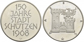 SCHWEIZ - Schützentaler, Schützenmedaillen & Schützenvaria
Aargau
Silbermedaille 1968. Aarburg. 150 Jahre Stadtschützen. 15.07 g. Polierte Platte. F...