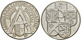 SCHWEIZ - Schützentaler, Schützenmedaillen & Schützenvaria
Aargau
Silbermedaille 1983. Oberes Fricktal. Kantonalschützenfest. 14.87 g. FDC / Uncircu...